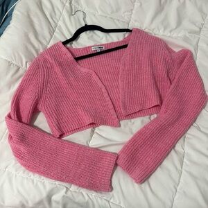Fashion Nova Pink Cropped Cardigan